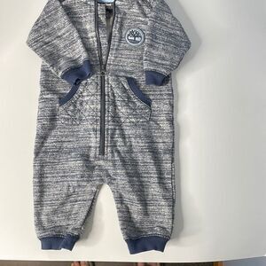 Timberland Baby One piece Hooded Outfit 3-6 mo Blue and Gray